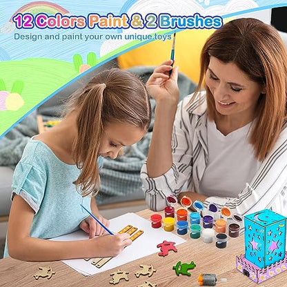 4 in 1 STEM Kits, STEM Projects for Kids Ages 8-12, 3D Wooden Puzzles, DIY Educational Science Model Kits, Crafts Building Toys, Christmas Birthday