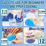 JDiction Epoxy Resin High Gloss 34OZ - 3X Yellowing Resistant Upgrade Formula, Self Leveling Resin and Hardener, Crystal Clear & Bubble Free Coating JDiction