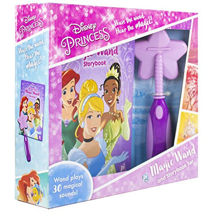 Disney Princess - Magic Wand Storybook and Toy Wand Set - Wand Plays 30 Magical Sounds - PI Kids - WoodArtSupply