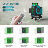 Takamine 3x360° 12 Lines Self Leveling Green Laser Level, 3D Cross Line for Construction/Picture Hanging with Removable Li-ion Battery, Remote Takamine