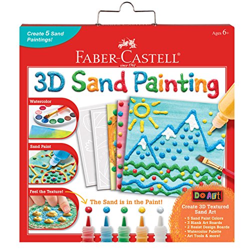 Faber-Castell 3D Sand Painting Kit for Kids: Create 5 Sand Art Pictures, DIY Arts and Crafts for Kids Ages 6-8+, Art Projects and Gifts for Girls and - WoodArtSupply