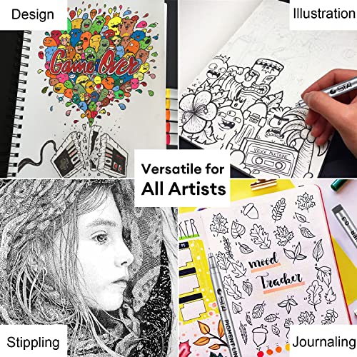 Dyvicl Black Micro-Pen Fineliner Ink Pens, Pigment Liner Multiliner Pens Micro Fine Point Drawing Pens for Sketching, Anime, Manga, Artist Dyvicl