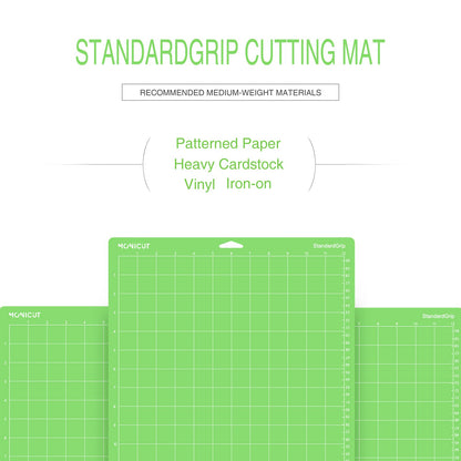 Monicut 12x24 Standardgrip Cutting Mat for Cricut Maker 3/Maker/Explore 3/Air 2/Air/One, 3 Pcs Non-Slip Flexible Cutting Mats for Crafts, Quilting, - WoodArtSupply