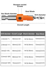 Lytool Countersink Drill Bit Set,5Pcs Counter Sink Drill Bit for Wood,1/4" Hex Shank Tapered Drill Bits for Woodworking and Carpentry,Quick Change Lytool