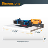 POWERTEC 71402 Bench Top Router Table and Fence Set, with 24” x 16” Laminated MDF Top, 2-1/2” Dust Collection Port and Featherboard POWERTEC