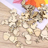 Healifty 50pcs Unfinished Wooden Cutouts Natural Wooden Slices Wooden Embellishments Crafts for DIY Craft Embellishments Wood Slices DIY Wooden Healifty