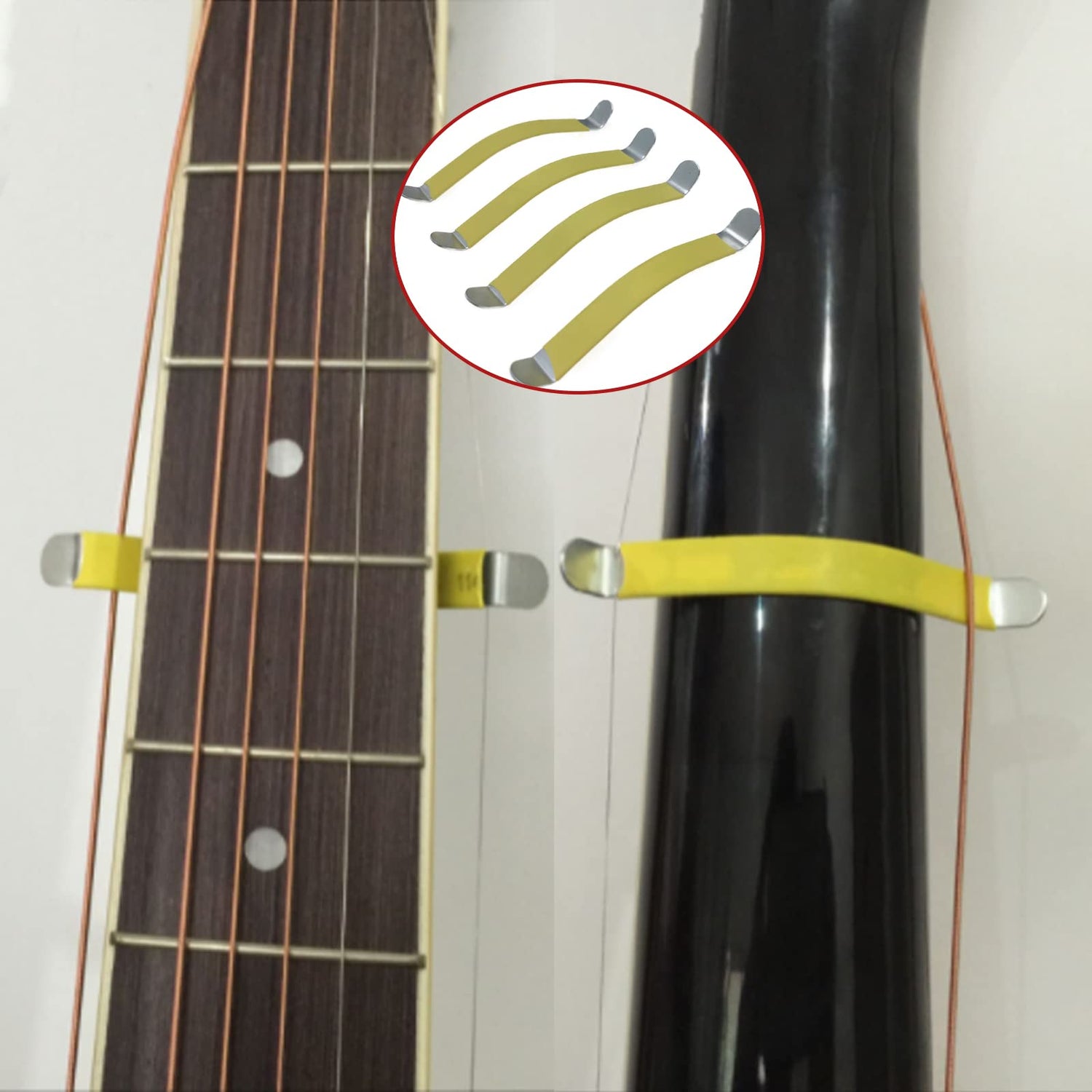 Cheerock Guitar String Spreaders Luthier Tool, 4pcs Rubber Guitar String Stretcher Tools for Guitar Fret Polishing, Guitar Fretboard Maintainance Cheerock