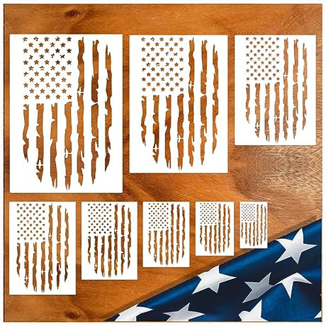 Large American Flag Stencil Star Stencils for Painting 50 Stars Military Template for Flag Patriotic Wood Burning Stencils for Spray Painting on Pkqon