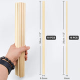 20 Pcs Wooden Dowel Rods for Craft, Unfinished Natural Wood Craft Dowel Sticks 1/4 Inch / 2/5 Inch x 12 Inch Thyores