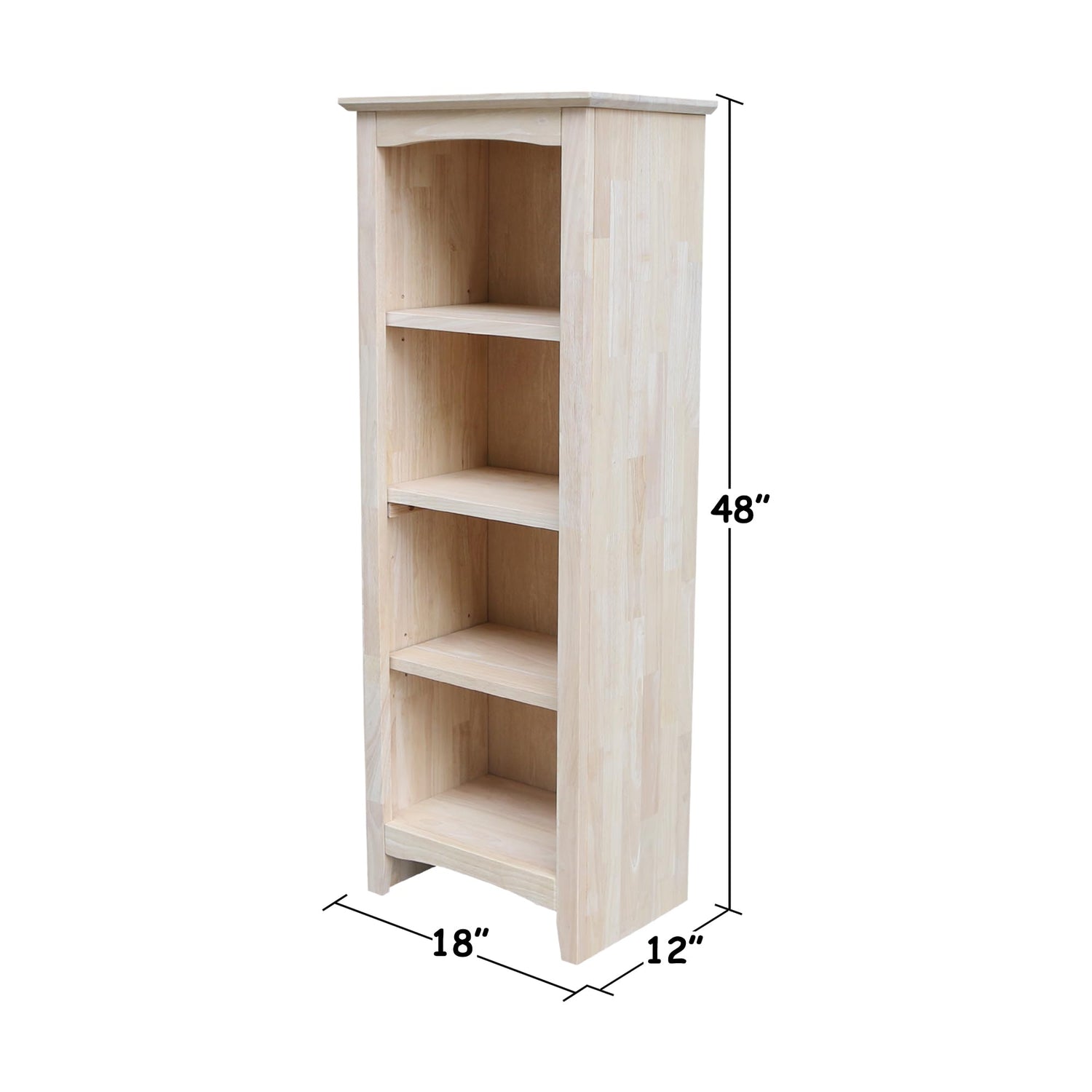 International Concepts Shaker Bookcase - 48" H,Unfinished IC International Concepts