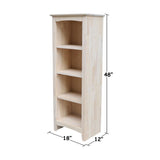 International Concepts Shaker Bookcase - 48" H,Unfinished IC International Concepts
