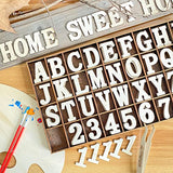 180 Pieces 1-3/4 Inch (1.75") Wooden Letters Wooden Numbers with Rustic Divider,Bold Font Unfinished Wood Alphabet A-Z and Numbers 0-9 Gifts Set for Cregugua
