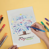 LIGHTWISH Glitter Markers 12 Colors,Sparkling Metallic Glitter Pens Water-Based Acrylic Paint Pens for Crafts Art Drawing Mug Glass Ceramic Wood LIGHTWISH