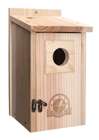 SISTERBIRD Bird Houses for Outside 1-1/2" Entrance Hole Cedar Wild BirdHouses with Wood Guard Outdoor Bluebird Wren Swallow Finch Assembly Required