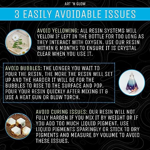Art ‘N Glow Epoxy Resin for Clear Casting and Coating - 2 Gallon Kit - Perfect for Molds, Crafts, Tumblers, Jewelry, Wood - Food Safe, Bubble Free, Art 'N Glow