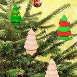 Abaodam 20 Pcs Mini Christmas Tree Wooden Unfinished Doll DIY Crafts Handmade Wood Peg Doll Home Decoration Ornament Abaodam