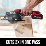 SKIL PWRCORE 20 Brushless 20V 4-1/2 In. Compact Lightweight One-hand Circular Saw Kit with Up to 6,000 RPM Includes 2.0Ah PWR CORE 20 Lithium Battery Skil