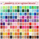 Quefe Clay Beads, 20000pcs, 160 Colors, Clay Bead Bracelet Making, Flat Round Polymer Heishi Beads Kit, DIY Craft Jewelry Making Gifts QUEFE