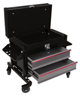 Performance Tool W85024 Drawer Creeper Rolling Work Seat with Tool Box for Mechanic Garages and Workshops, Black, 16x9-inch Seat Performance Tool