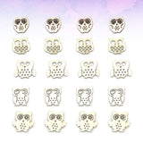 EXCEART Animal Wood Slices 60pcs Natural Wood Slices Owl Unfinished Wood Animal Craft Hanging Wooden Circles with Hole Tree Slice for Arts Painting EXCEART