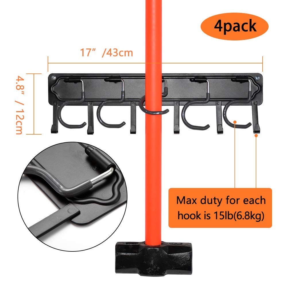 YueTong 68" All Metal Garden Tool Organizer,Adjustable Garage Wall Organizers and Storage,Heavy Duty Wall Mount Holder with Hooks for YueTong