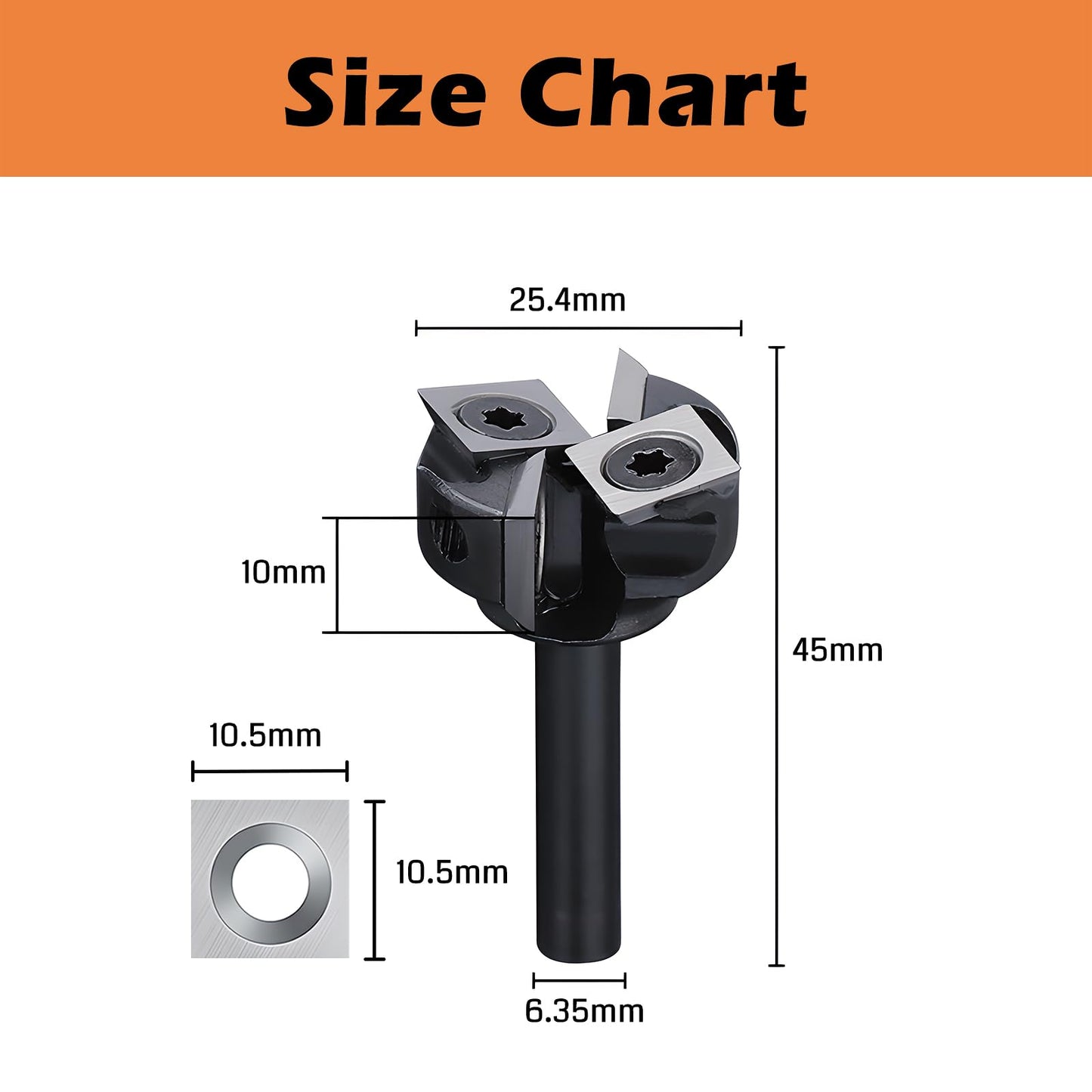 Genmitsu CNC Spoilboard Surfacing Router Bit 1/4" Shank, Slab Flattening Router Bit with 1" Cutting Diameter, 4 Flutes Insert Carbide Wood Planer - WoodArtSupply