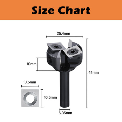 Genmitsu CNC Spoilboard Surfacing Router Bit 1/4" Shank, Slab Flattening Router Bit with 1" Cutting Diameter, 4 Flutes Insert Carbide Wood Planer - WoodArtSupply