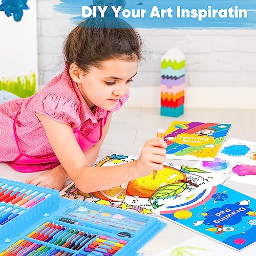 iBayam Art Supplies, 149-Pack Drawing Kit Painting Art Set Art Kits Gifts Box, Arts and Crafts for Kids Girls Boys, with Drawing Pad, Coloring Book, - WoodArtSupply