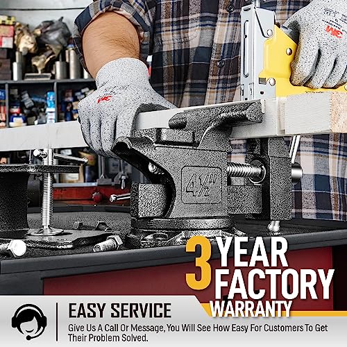 Updated 2-In-1 Bench Vise or Table Vise 4.5 Inch, Clamp Vice for Workbench Constructed with Cast Steel, Heavy Duty Workbench Vise Swivel for Gottinfurt