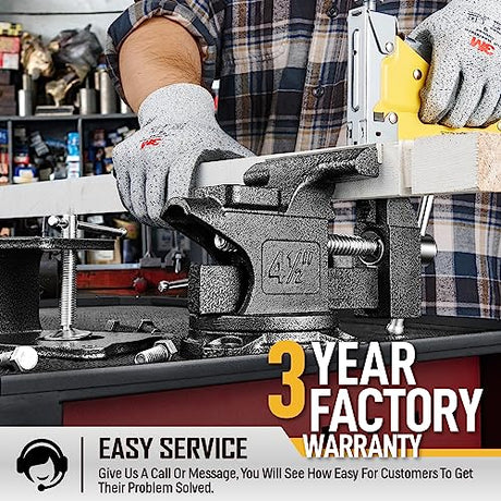 Updated 2-In-1 Bench Vise or Table Vise 4.5 Inch, Clamp Vice for Workbench Constructed with Cast Steel, Heavy Duty Workbench Vise Swivel for Gottinfurt