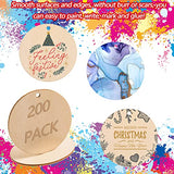 200 Pieces Unfinished Wood Circles with Holes, 2 Inch Wood Circles for Crafts, Small Round Wooden Discs Wood Blanks Round Cutouts Ornaments Slices AWIZOM