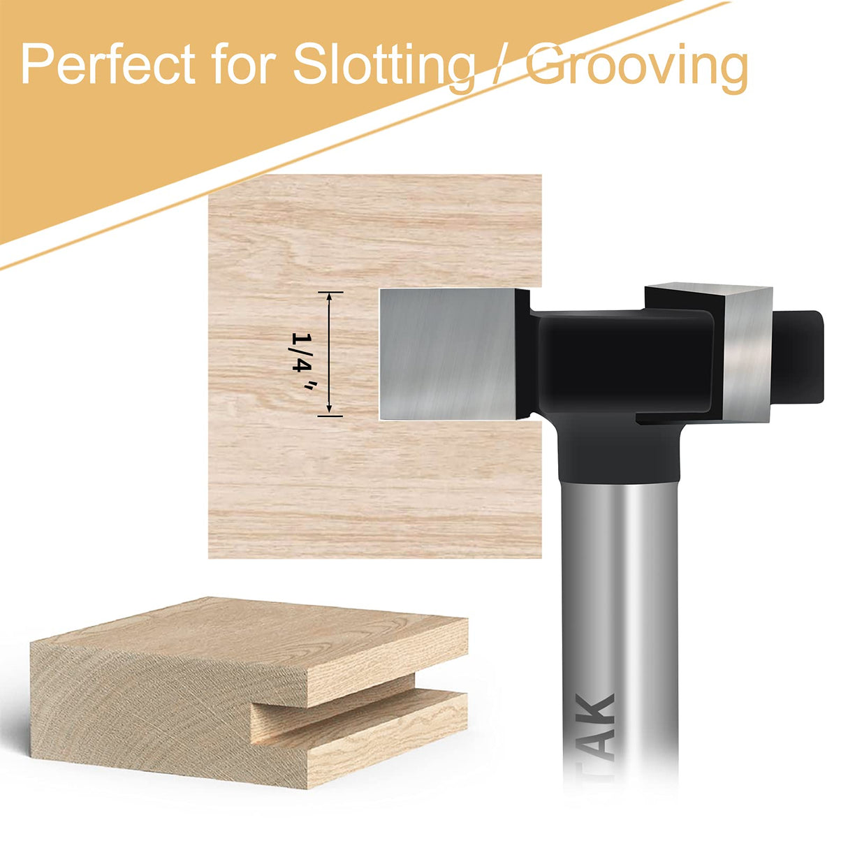 CNC Spoilboard Surfacing Router Bits, 1/4 inch Shank 1 inch Cutting Diameter, Slab Flattening Router Bit Planing Bit Wood Planing Bit Dado Planer Bit BINSTAK