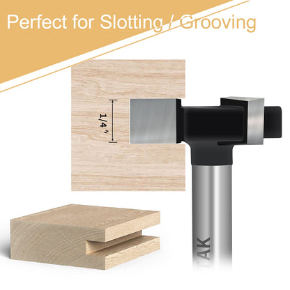 CNC Spoilboard Surfacing Router Bits, 1/4 inch Shank 1 inch Cutting Diameter, Slab Flattening Router Bit Planing Bit Wood Planing Bit Dado Planer Bit - WoodArtSupply