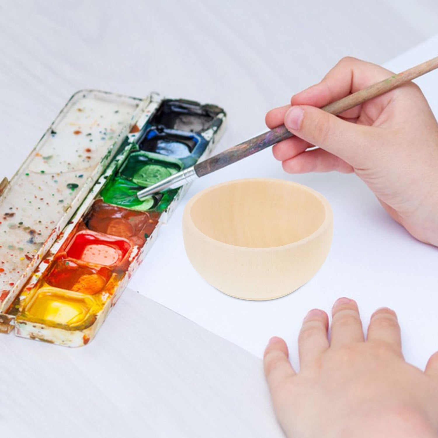 VILLCASE Unfinished Wood Bowl 2pcs Mini Wooden Bowl Unpainted Miniature Blank Bowls Natural Blank Bowl Crafts for Diy Painting Graffiti Drawing Art VILLCASE