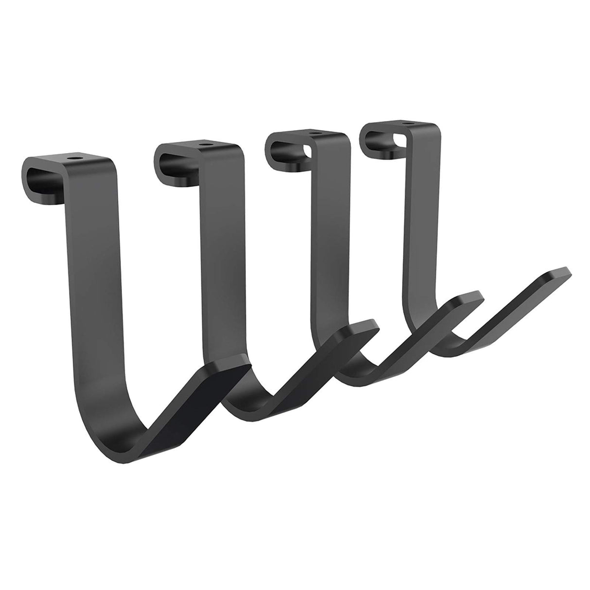 FLEXIMOUNTS 4-Pack Add-On Storage Rail Hook Accessory for Garage Ceiling Storage Rack and Wall Shelving, Black FLEXIMOUNTS