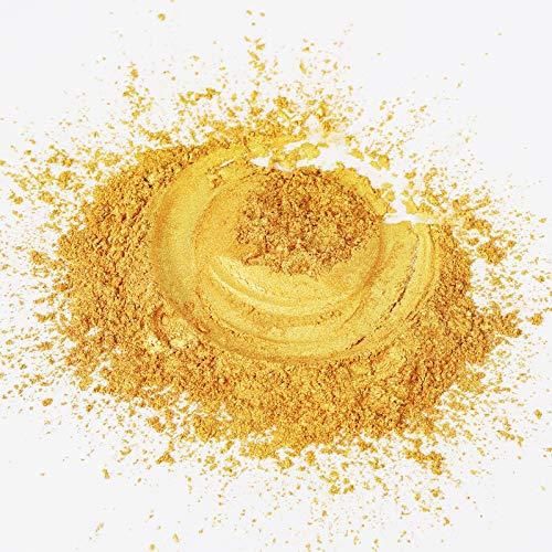 LET'S RESIN Gold Mica Pigment Powder, 3.5 Ounces/ 100 Grams Gold Mica Powder for Soap Making,Shimmer Resin Pigment Powder for Epoxy, Slime, Bath
