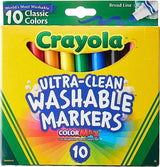 Crayola Ultraclean Broadline Classic Washable Markers (10 Count), (Pack of 2) Crayola