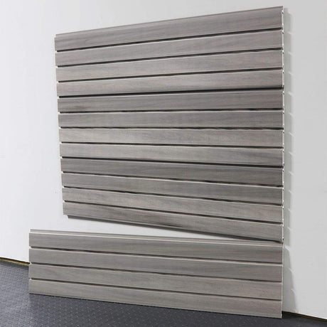 StoreWALL Standard Duty 4' ft. Slatwall Panels (Set of 4 Panels, Covers 16 sq. ft.) (Barnwood Grey) StoreWALL