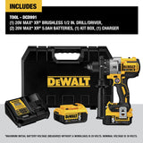DEWALT 20V MAX XR Brushless Drill/Driver 3-Speed, Premium 5.0Ah Kit, Cordless (DCD991P2) DEWALT