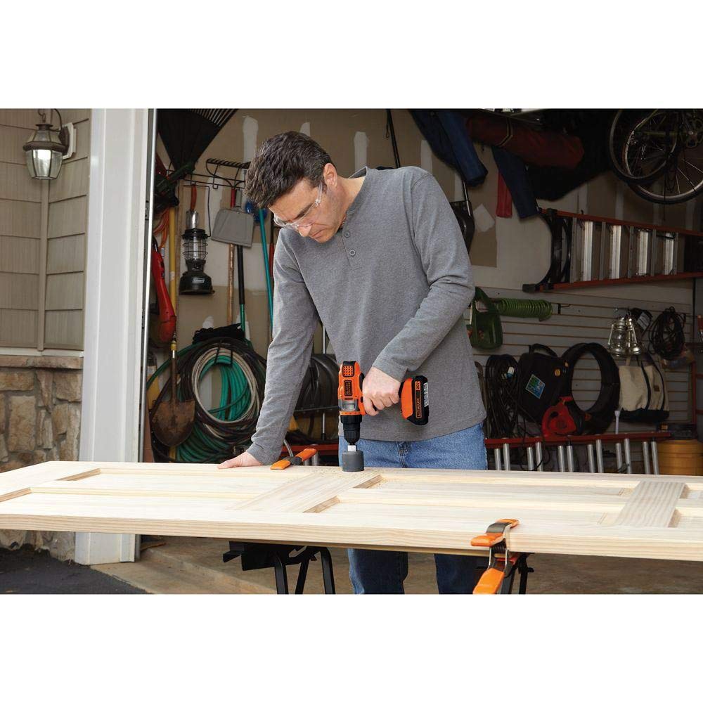 BLACK+DECKER 20V MAX Cordless Drill Driver with Battery and Charger, LED Work Light (LDX220C) BLACK+DECKER