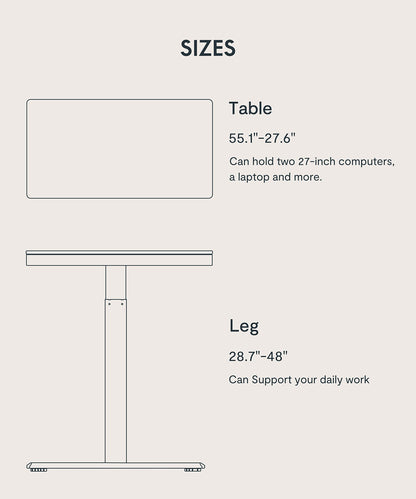 FLEXISPOT 55" Electric Standing Desk with Drawers, Quick Assembly Home Office Sit Stand Desk with Storage, USB Charging, Computer Desk for Home - WoodArtSupply