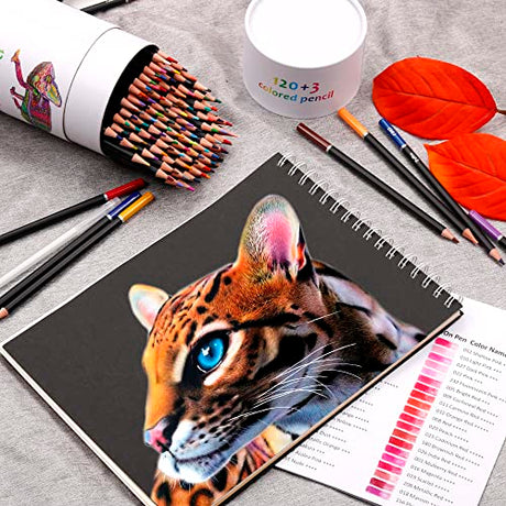 KALOUR Premium Colored Pencils,Set of 120 Colors,Artists Soft Core with Vibrant Color,Ideal for Drawing Sketching Shading,Coloring Pencils for Adults KALOUR