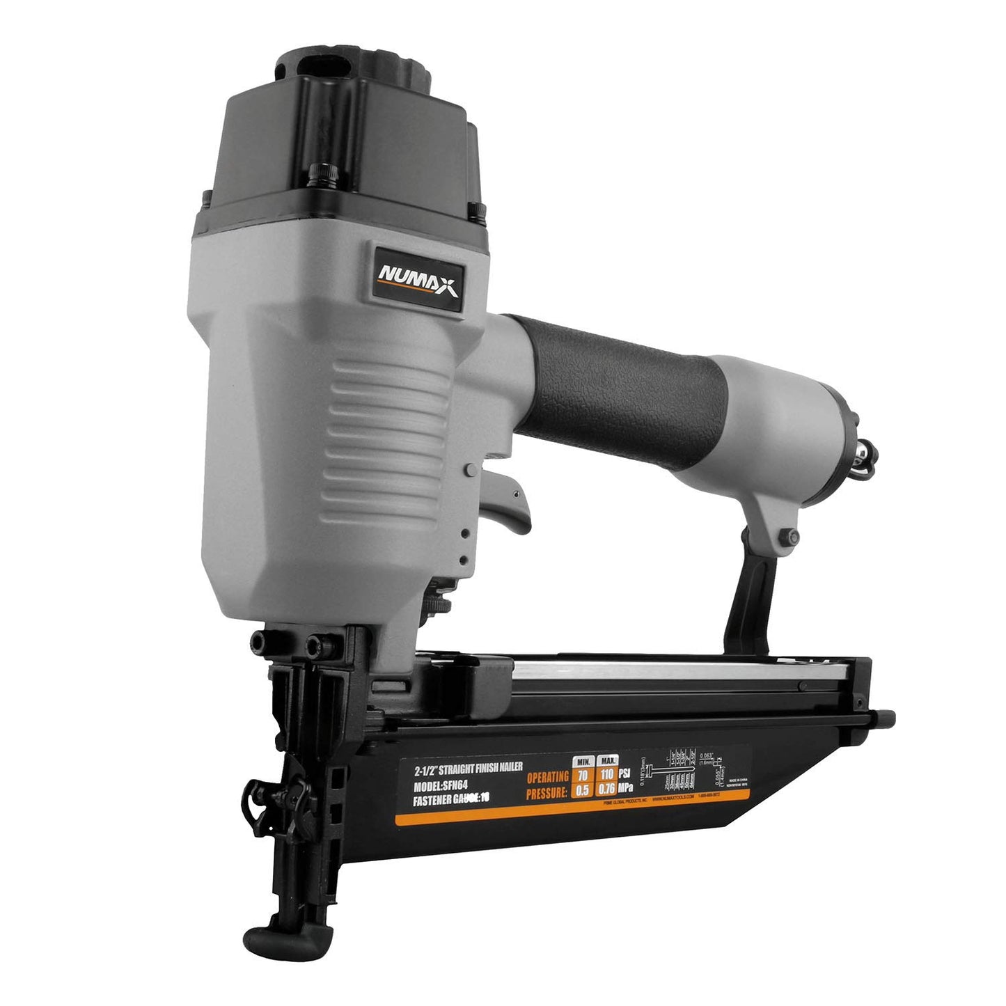 NuMax SFN64 Pneumatic 16-Gauge 2-1/2" Straight Finish Nailer - WoodArtSupply