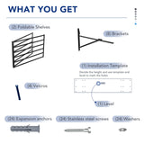 FLEXIMOUNTS 2x6ft Heavy Duty Garage Storage Shelving,1600lbs Weight Capacity, 2-Pack Wall Shelf Garage Organization System, 24-inch-by-75-inch Garage FLEXIMOUNTS