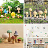 KISSITTY 30pcs Wood Mushrooms Unfinished Wooden Mushroom Craft Figures Embellishments Decorations for Home Garden Miniature Ornaments Decor Painting KISSITTY