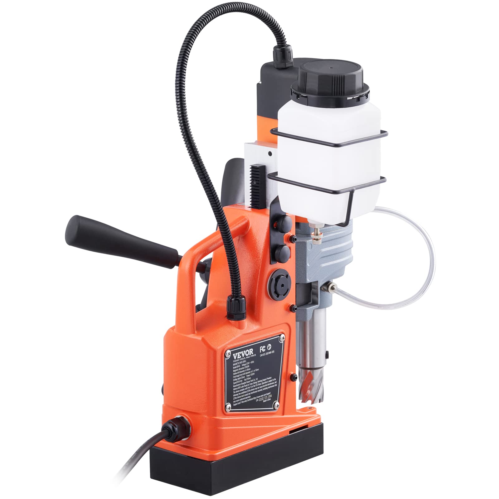 VEVOR Mag Drill Press, 1300W 1.57" Boring Diameter, 2922lbf Power Portable Magnetic Drill, 810 PRM, 11Pcs Drill Bits Electric Drilling Machine for - WoodArtSupply