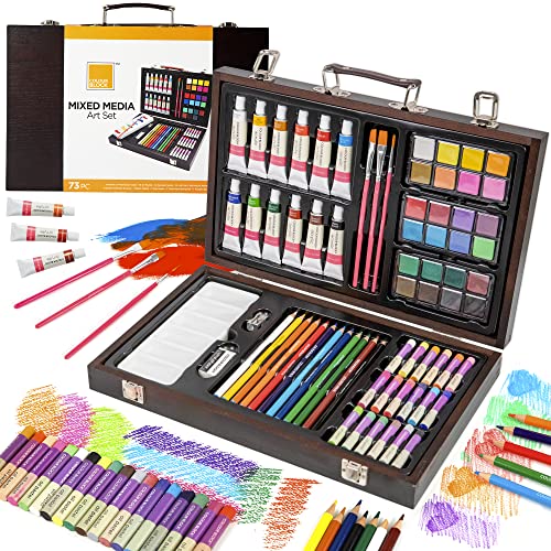 COLOUR BLOCK 73 Piece Art Set - Premium Art Supplies Kit for Adults & Kids, Painting and Drawing Art Kits for Teens and Children, Ideal for Artists