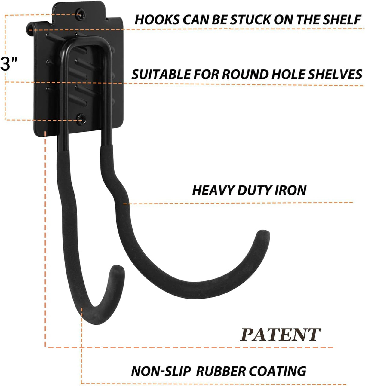 Wallmaster Boltless Shelving Hook Organizer Kit, 7 Pcs Adjustable Storage Hanging Accessories for 1.5 inch Keyhole Rack, Garage Tool System Heavy Wallmaster