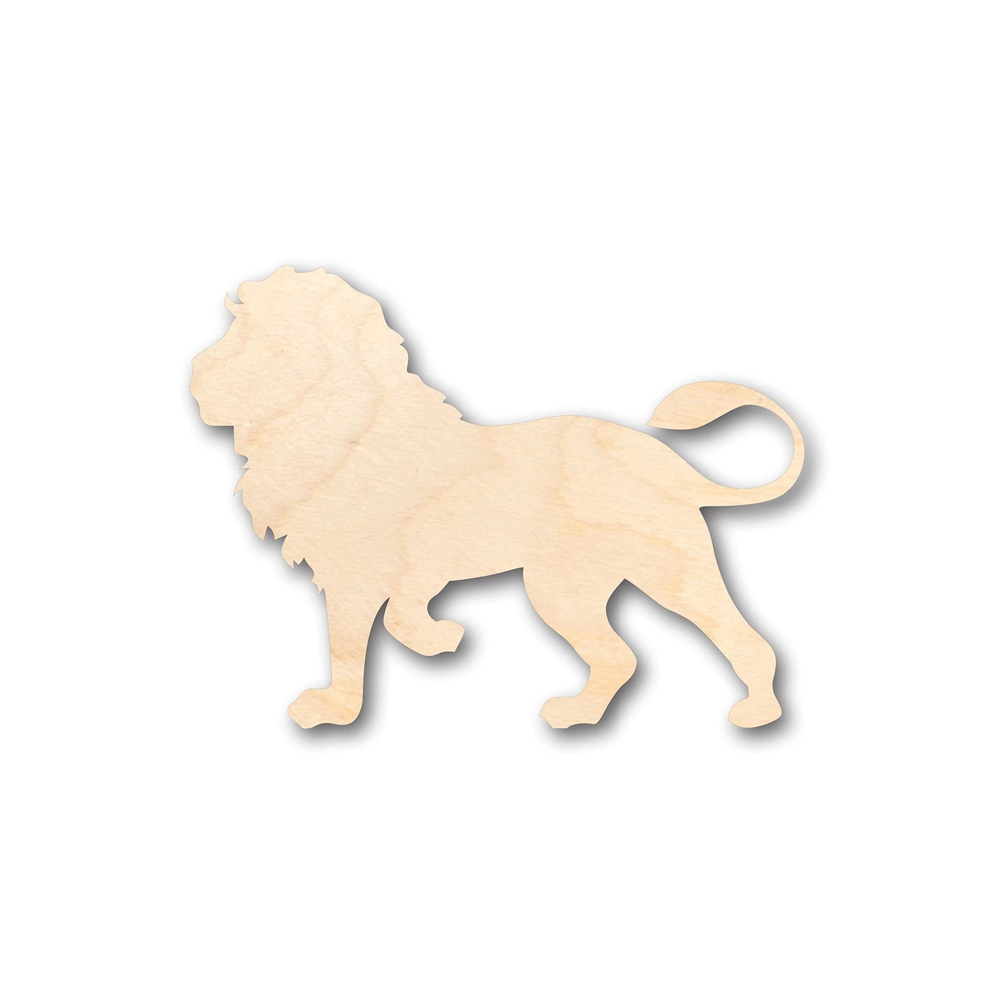 Unfinished Wood Lion Shape - Africa - Craft - up to 36" DIY 3" / 1/4" - WoodArtSupply