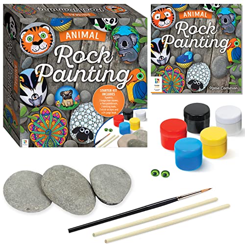 Hinkler Animal Rock Painting Box Set - DIY Rock Painting for Adults - Rocks, Brush, Paint Included - Mandala Stone Artist - Create Rock Artwork at